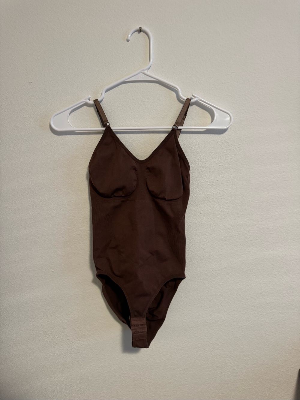 Brown V-Neck Bodysuit
